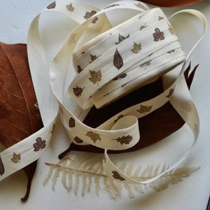 feuilles d’automne ruban de coton imprimé