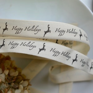 30ヤードロール ハッピーホリデープリントコットンリボン