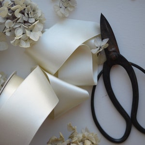 cashmere ivory silk satin 2" 50mm or 1" 24mm wide ribbon