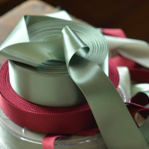 sage green 1 1/2&quot; or 2&quot; penta satin