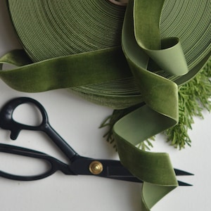 mossy olive green 1 1/2" wide swiss velvet ribbon