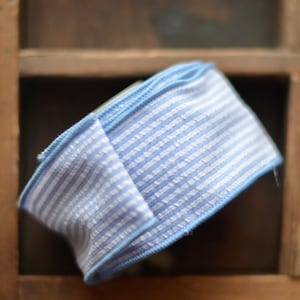 10 yards blauw en wit seersucker lint