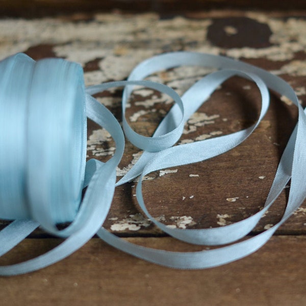 light blue silk 1/4" or 1/2" ribbon