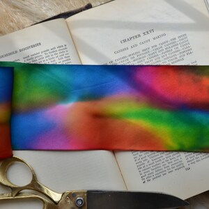rainbow 4 or 2 1/2 hand dyed silk satin ribbon image 6