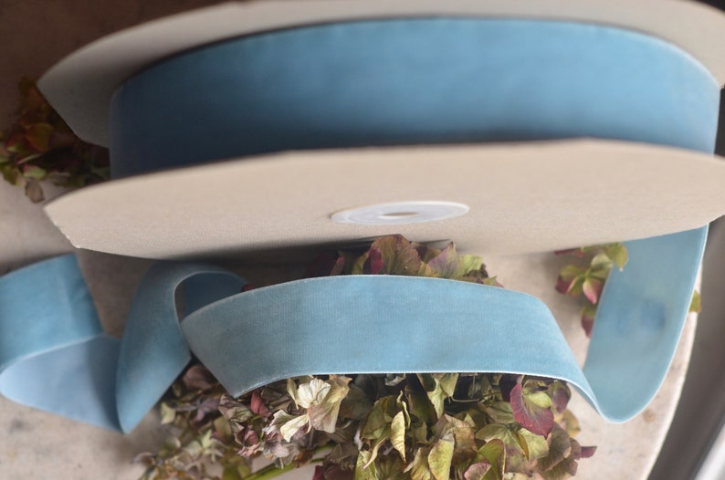 forget-me-not blue 1 12 swiss velvet ribbon
