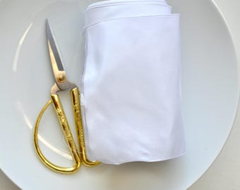 crisp white 5" wide french taffeta ribbon