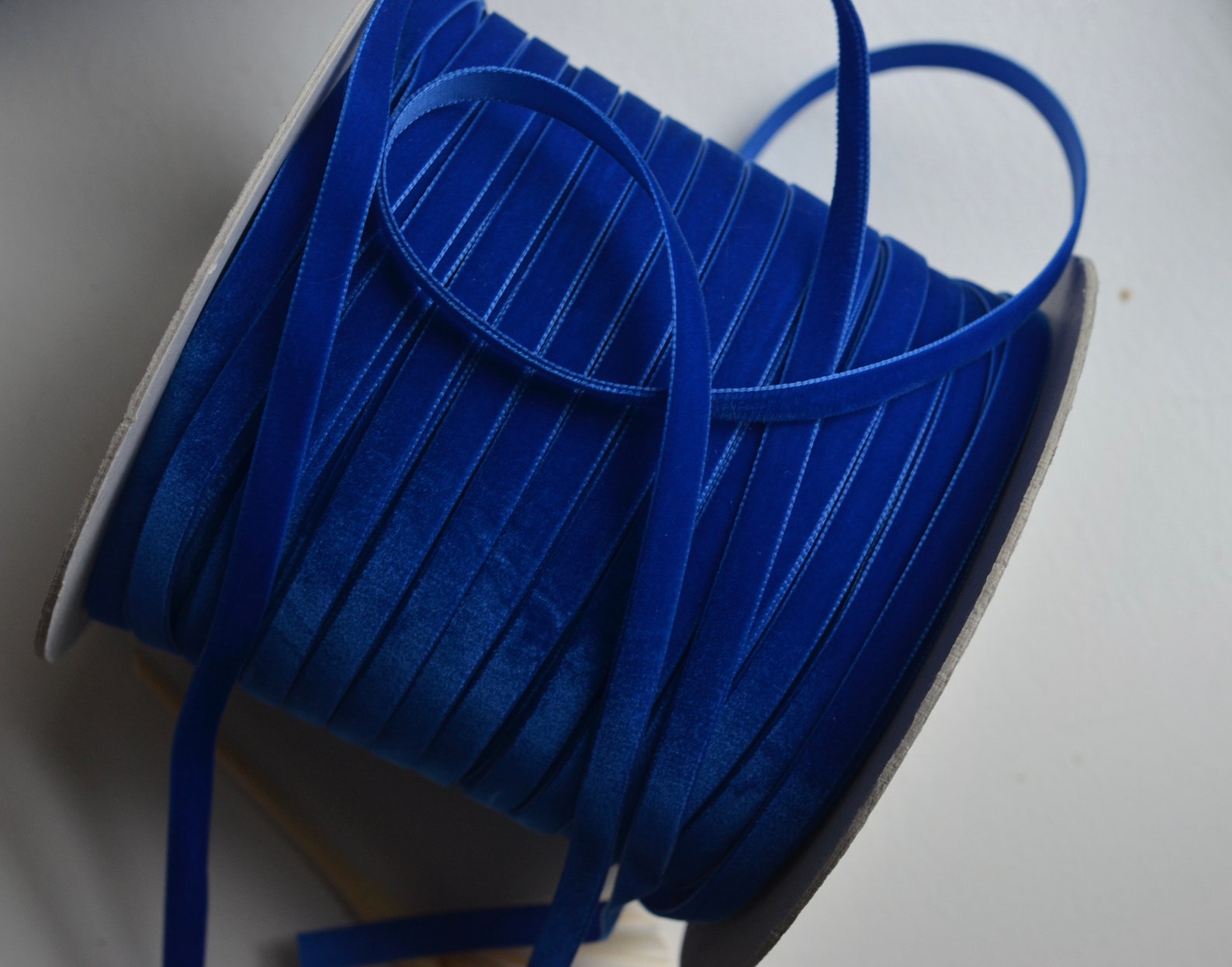 Cobalt Blue Swiss Velvet Ribbon 3/8 Wide Etsy