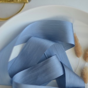 stoffig Frans blauw wedgwood zijde 1,25" lint