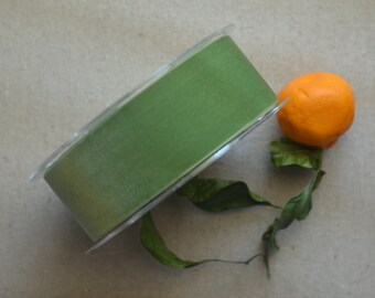 willow green  2" wide swiss velvet ribbon
