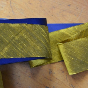 gold chartreuse dupioni 2 silk ribbon image 8
