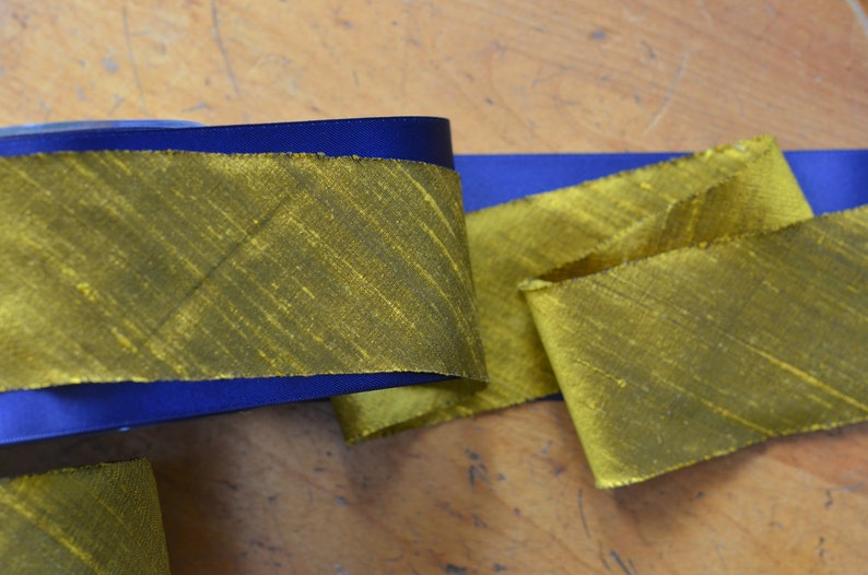 gold chartreuse dupioni 2 silk ribbon image 8