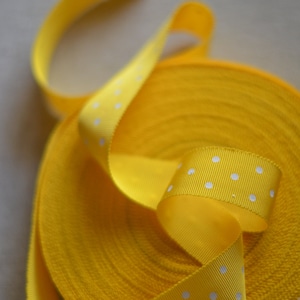 dandelion yellow polka dot grosgrain ribbon