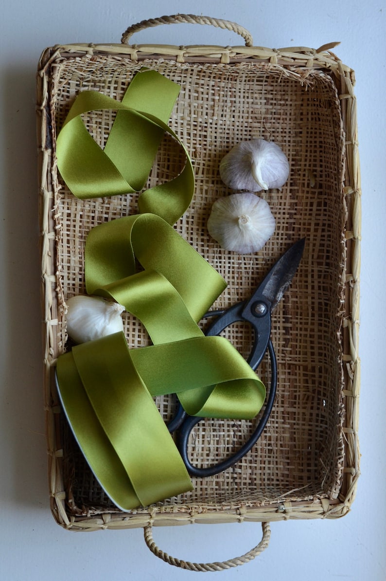 green chartreuse silk satin ribbon image 8