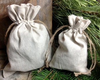 12 5x7 or 8x10 linen bags with twine drawstrings