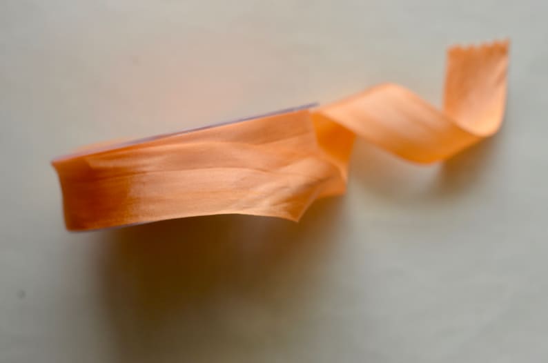 55 yard roll 1 orange sherbert french silk ribbon
