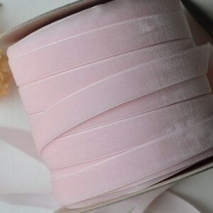 light pink 7/8&quot; wide swiss velvet