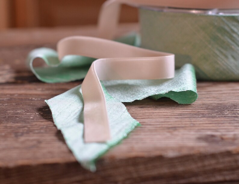 mint light aqua green dupioni silk ribbon image 2