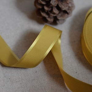 fita de gorgorão de cetim verde oliva dourado 1"