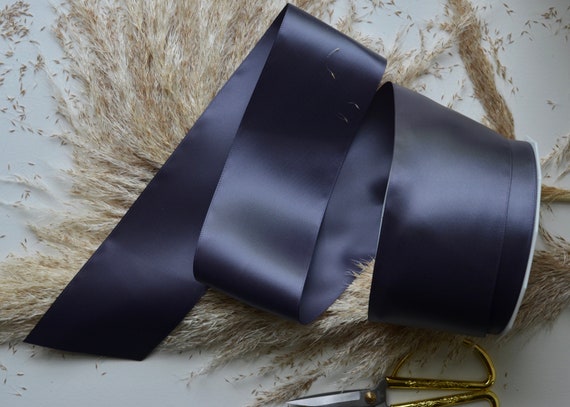 Charcoal Mink 3 or 2 1 4 Satin Ribbon Etsy UK