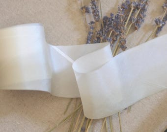 perkament 2 1/2" breed handgeverfd zijden lint