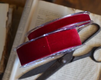 red merlot 1 1/2" wide swiss velvet ribbon