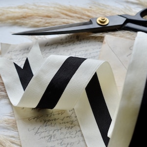 ivory and black striped grosgrain ribbon