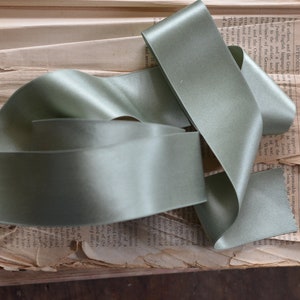 dusty sage green silk satin ribbon