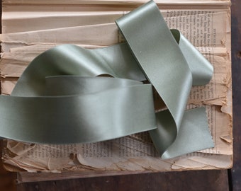 dusty sage green silk satin ribbon