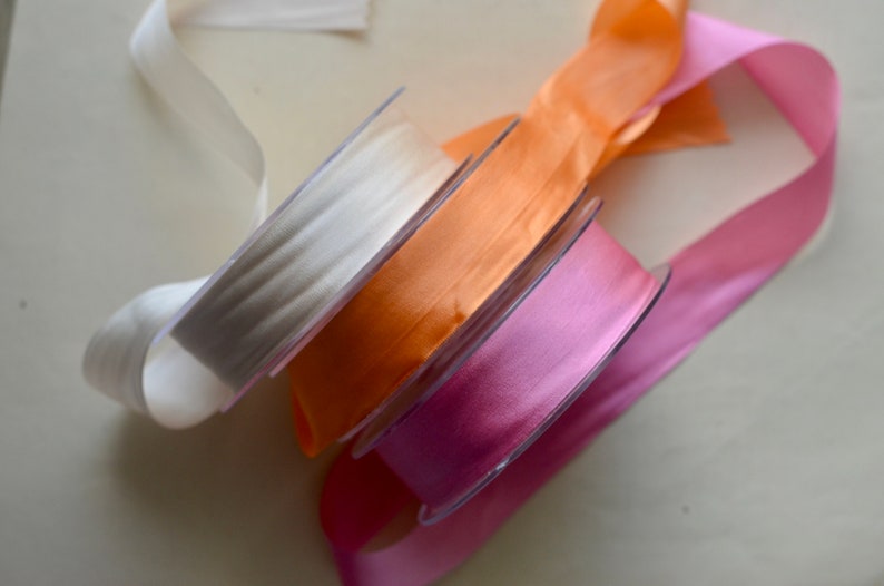 55 yard roll 1 orange sherbert french silk ribbon