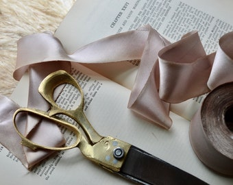 iced latte beige hand dyed silk satin ribbon