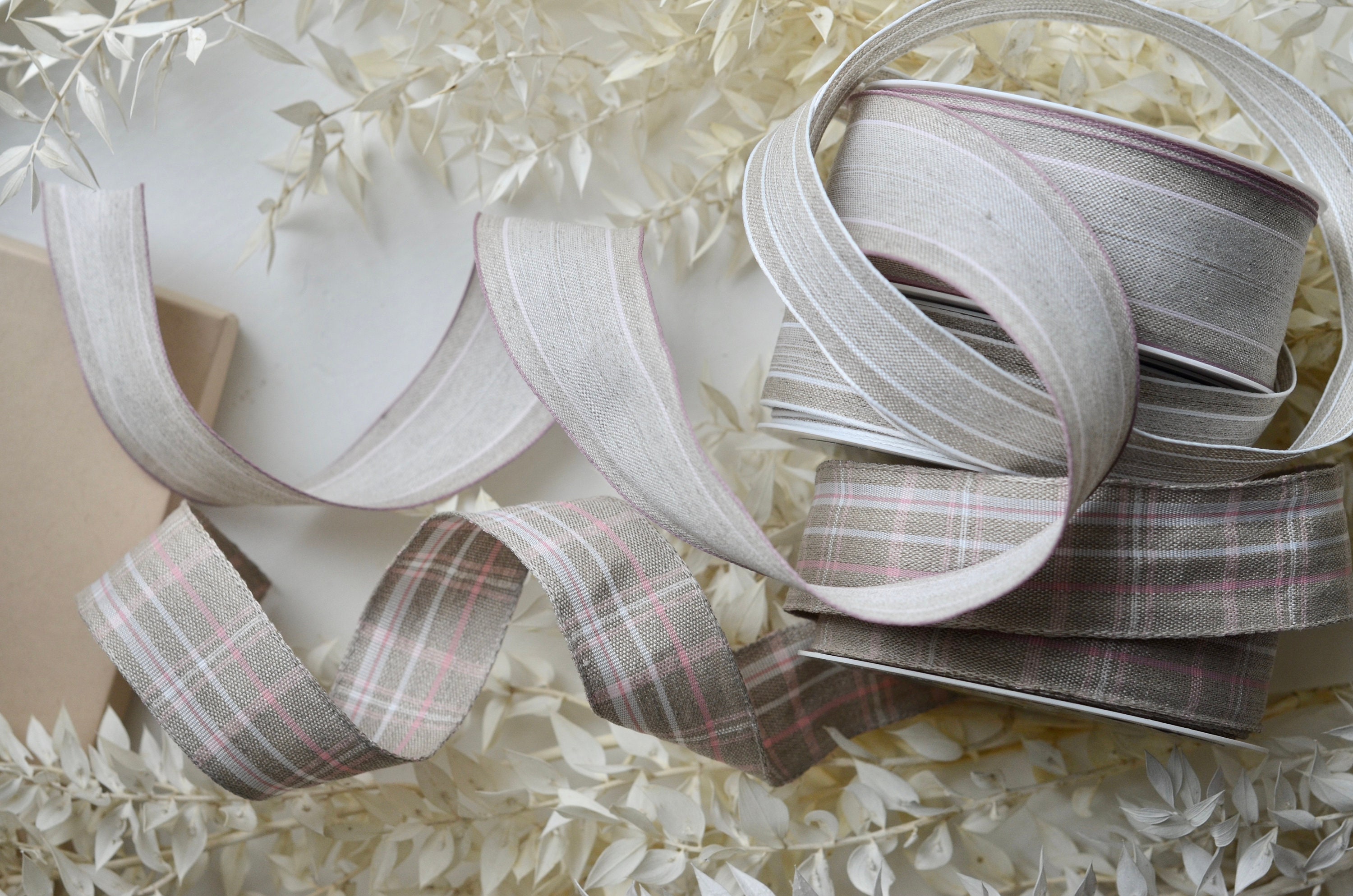 Pink Plaid Pattern Ribbon Pink Plaid German 1 3/8