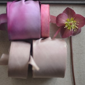 marzipan beige 2 1/2 hand dyed silk ribbon image 6