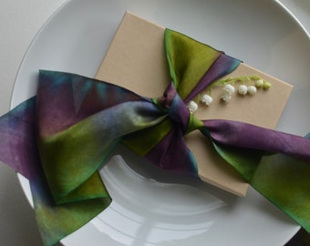 aurora 4" hand dyed silk ribbon