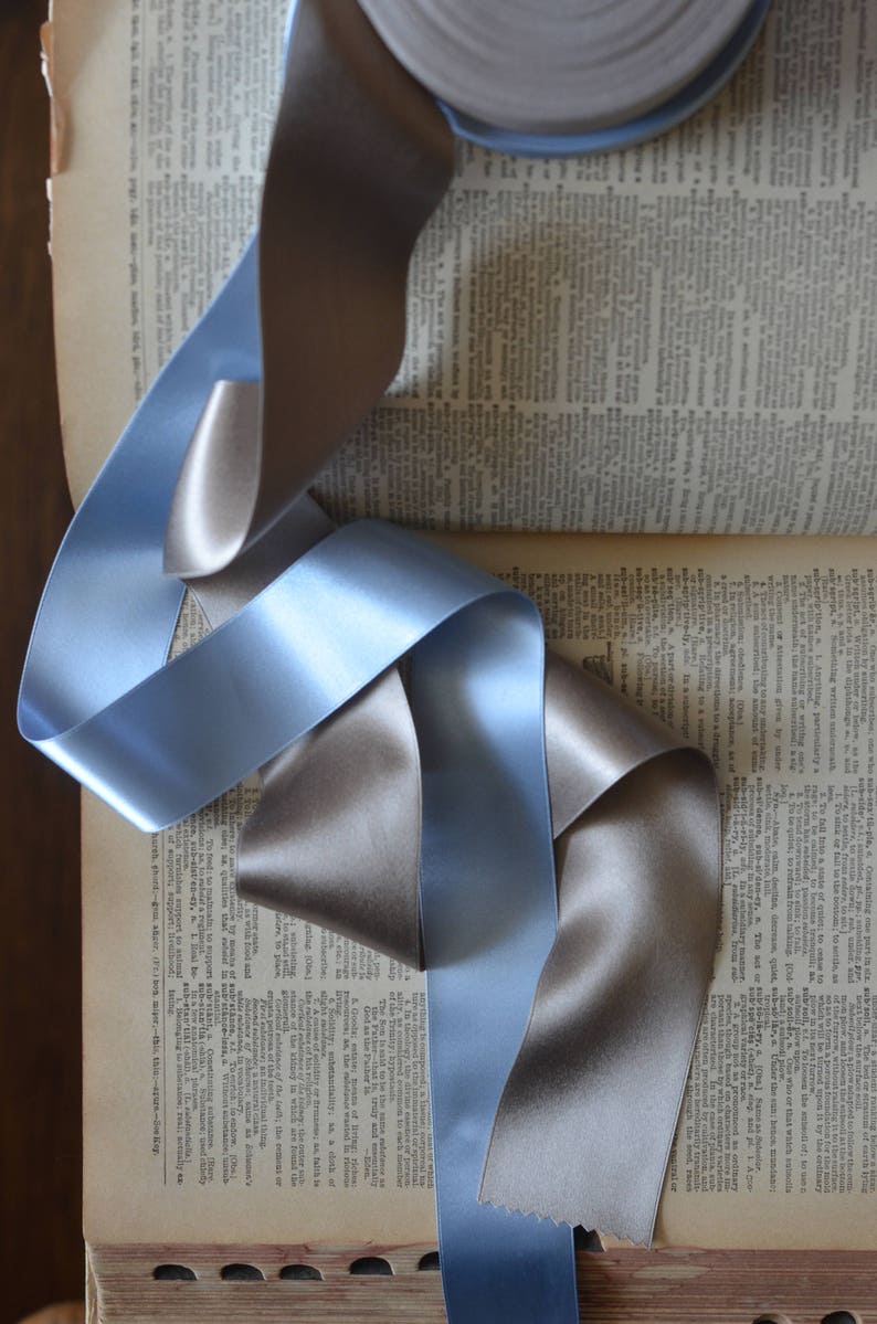 taupe silk satin 2 wide ribbon image 6