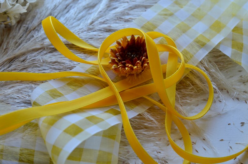 yellow tiger lilly 3/8 swiss velvet ribbon image 7