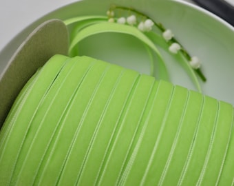 lime green swiss velvet ribbon 3/8" wide
