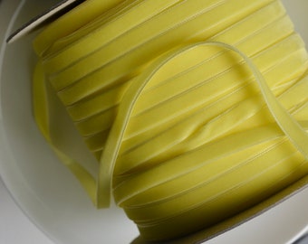 lemon yellow swiss velvet ribbon 3/8" wide