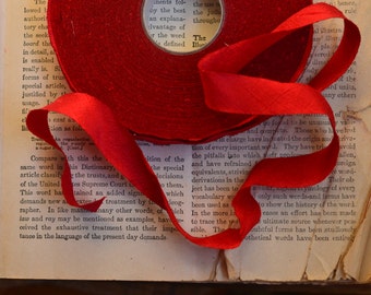 bright red poppy dupioni silk ribbon