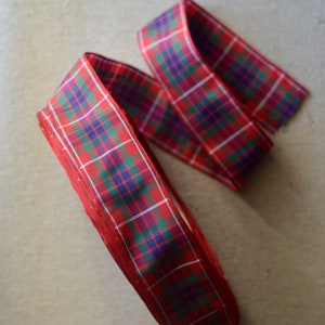 10 yards di inglese edinburgh frasier plaid 1 1/2" ribbon