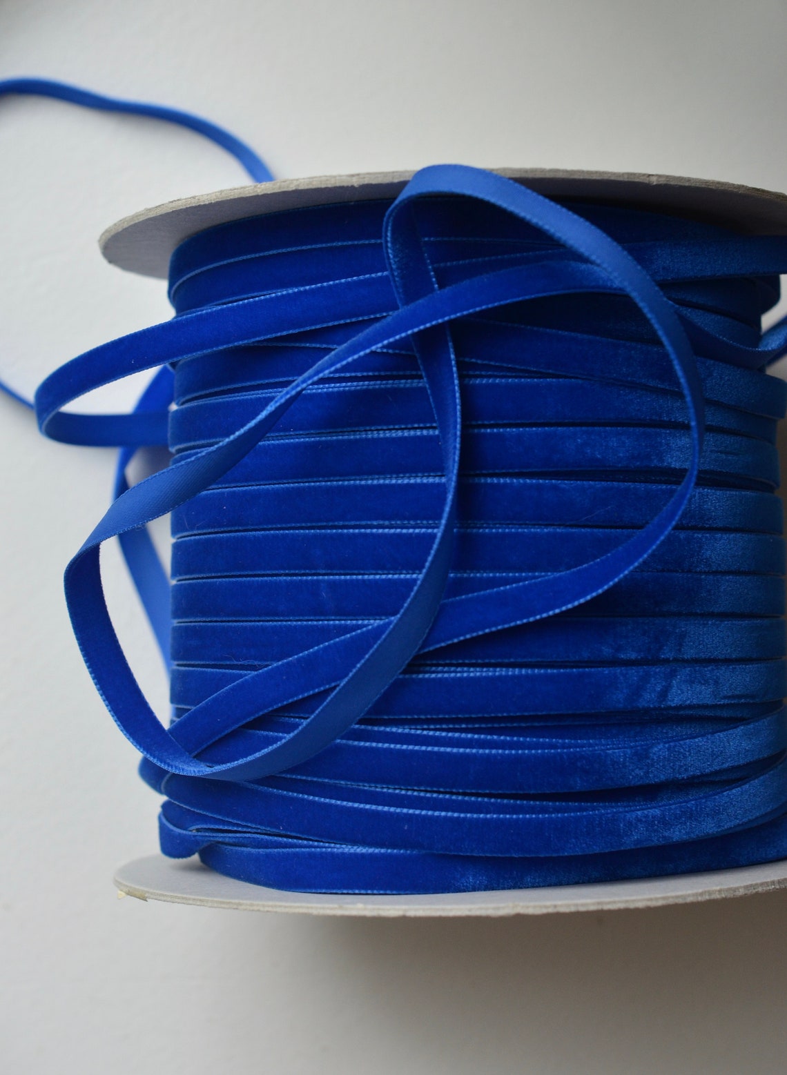 Cobalt Blue Swiss Velvet Ribbon 3/8 Wide Etsy