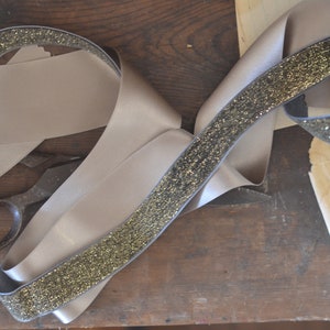 taupe silk satin 2 wide ribbon image 5