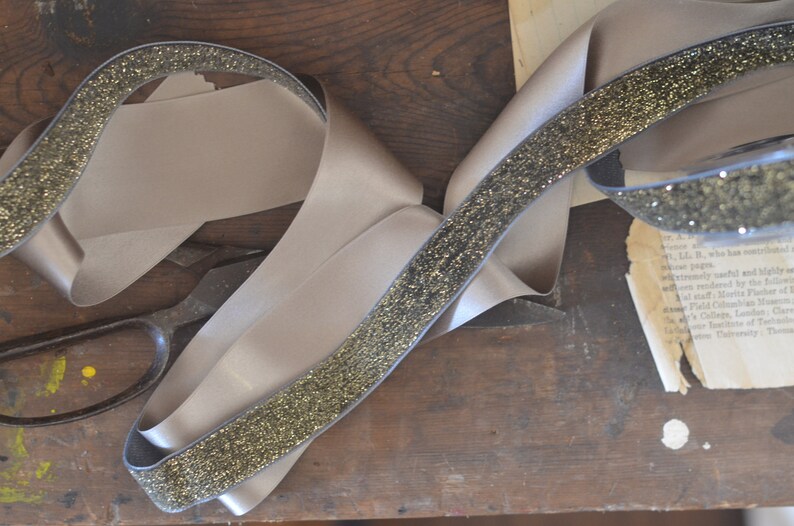 taupe silk satin 2 wide ribbon image 5