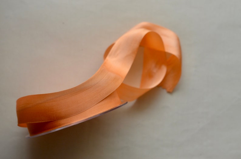 55 yard roll 1 orange sherbert french silk ribbon