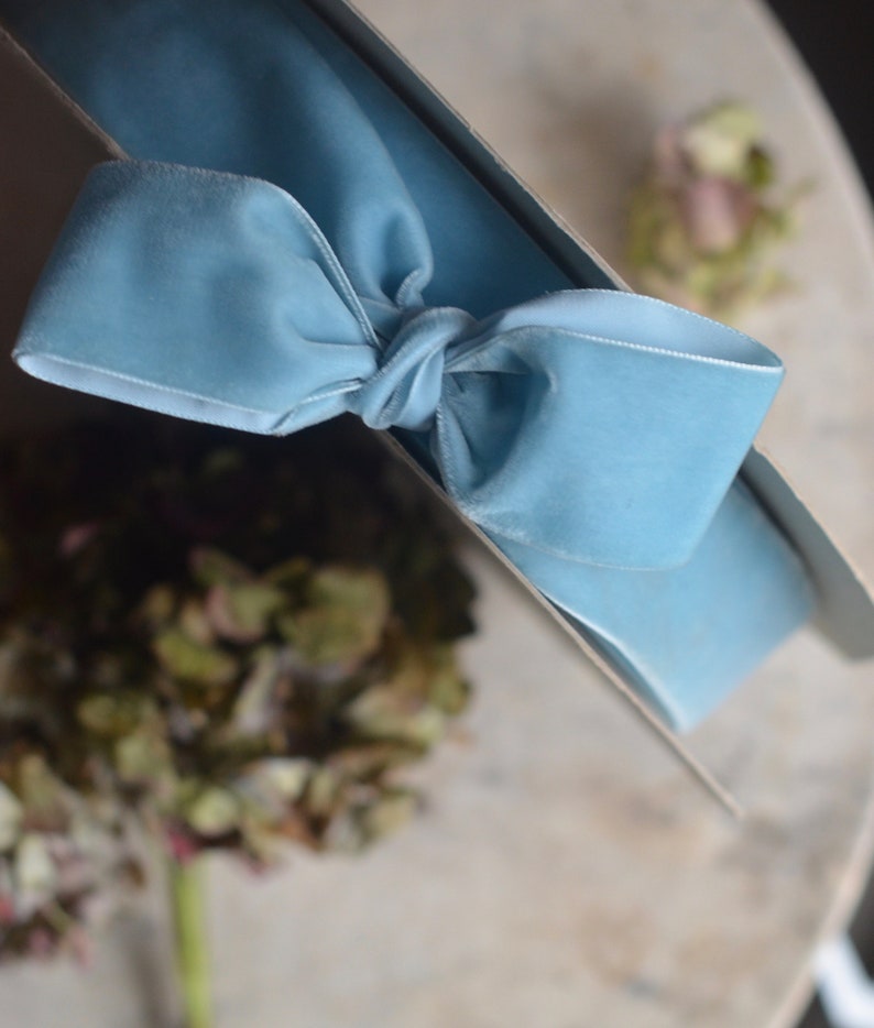 forget-me-not blue 1 12 swiss velvet ribbon