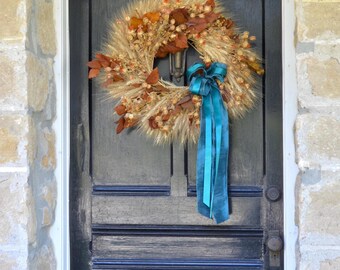 teal peacock blue 2 1/2" or 4" wired ribbon 10 yard roll