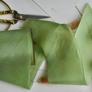 alfalfa green hand dyed silk ribbon image 8