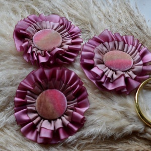 faded fuchsia pink velvet and silk satin rosette