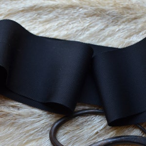black 3&quot; wide petersham ribbon