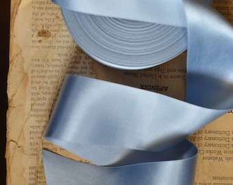 light blue silk satin 2" wide ribbon