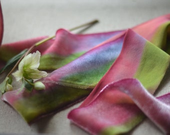 aurora borealis handgeverfd zijdefluweel